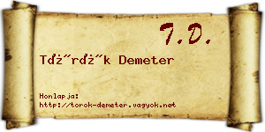 Török Demeter névjegykártya