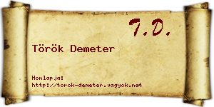 Török Demeter névjegykártya